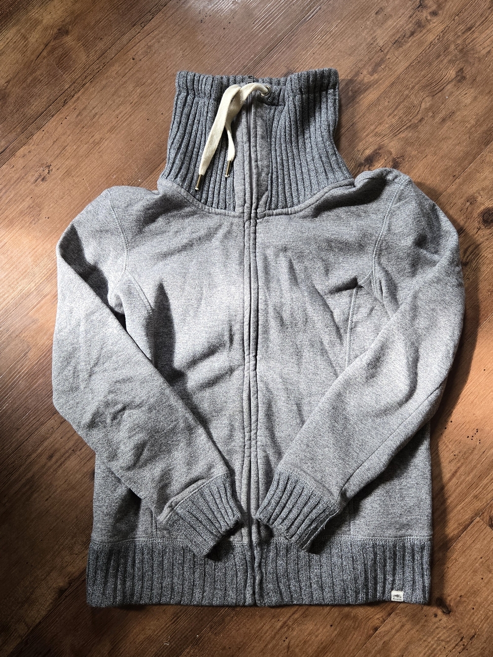 Roots Gray Zip-Up High Collar Women's Sweater